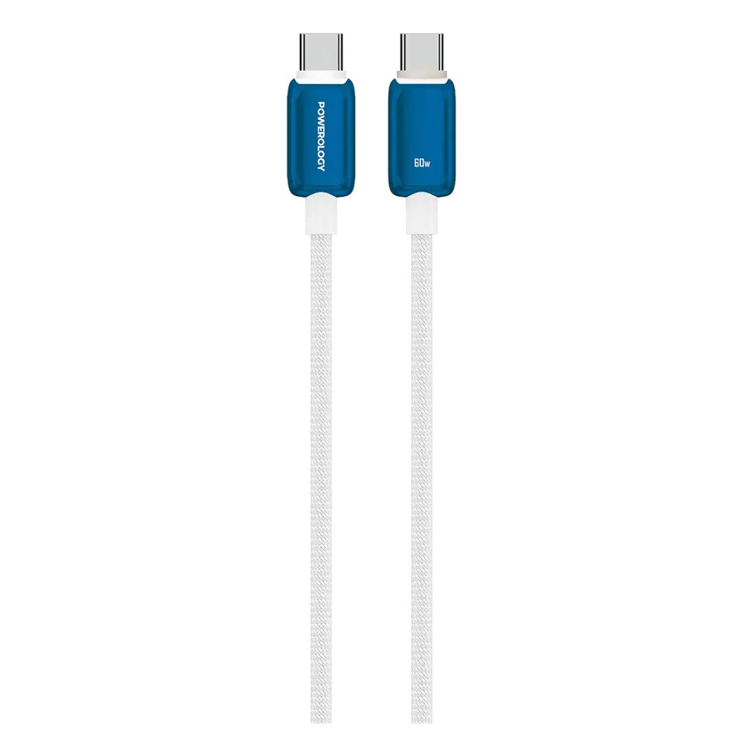 Powerology Zinco Series 60W USB-C, 1M Charging Cable