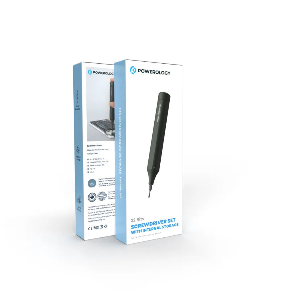 Powerology 23-in-1 Double Head Bits Design Pen Type Screwdriver Set, Black