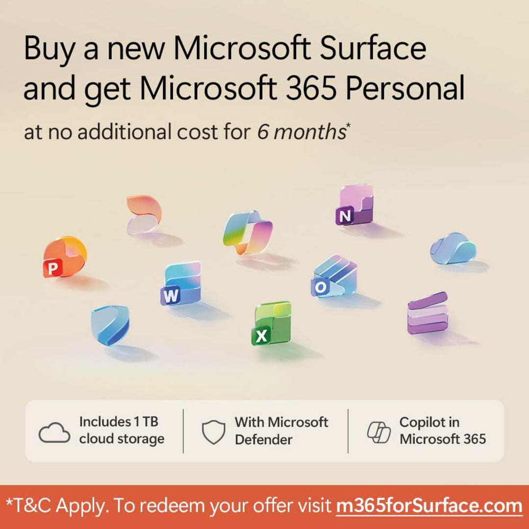 Microsoft Surface Pro 12 Copilot+ PC, 8 Core Snapdragon X Plus Processor, 16GB, 512GB 12 Inch Windows 11+ Arabic English Keyboard & Pen