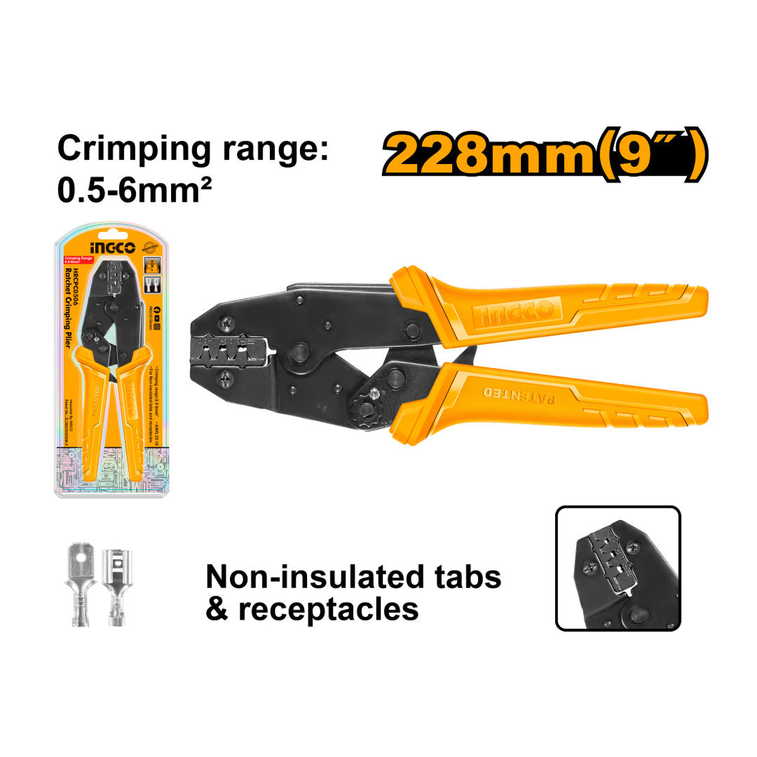 INGCO  9 inch Ratchet Crimping Plier