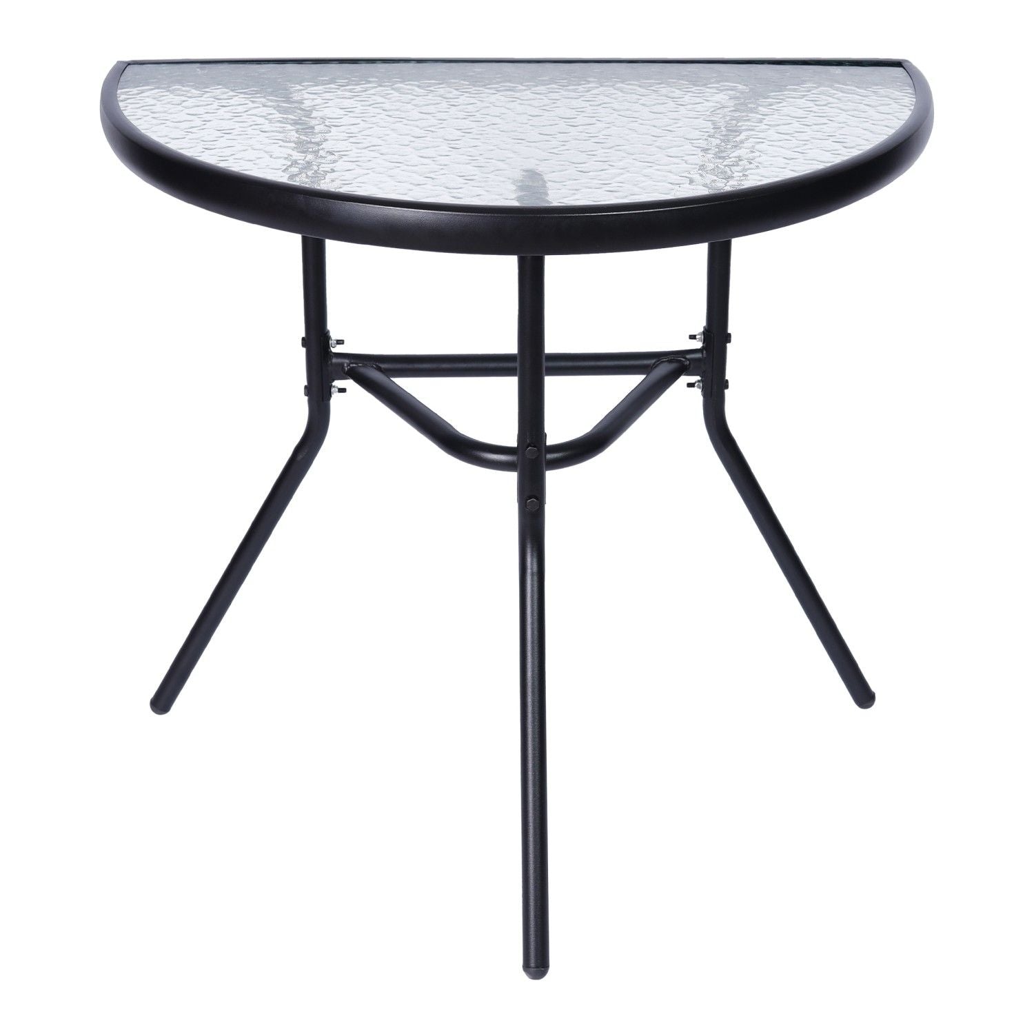 TNC Outdoor Furniture Set - 2 Folding Chairs & Semi‑Circular Table, TC‑22017