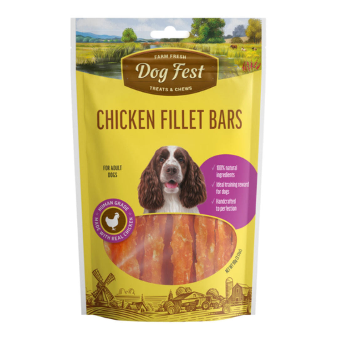 Dog Fest Chicken Fillet Bars For Adult Dogs, 90gm