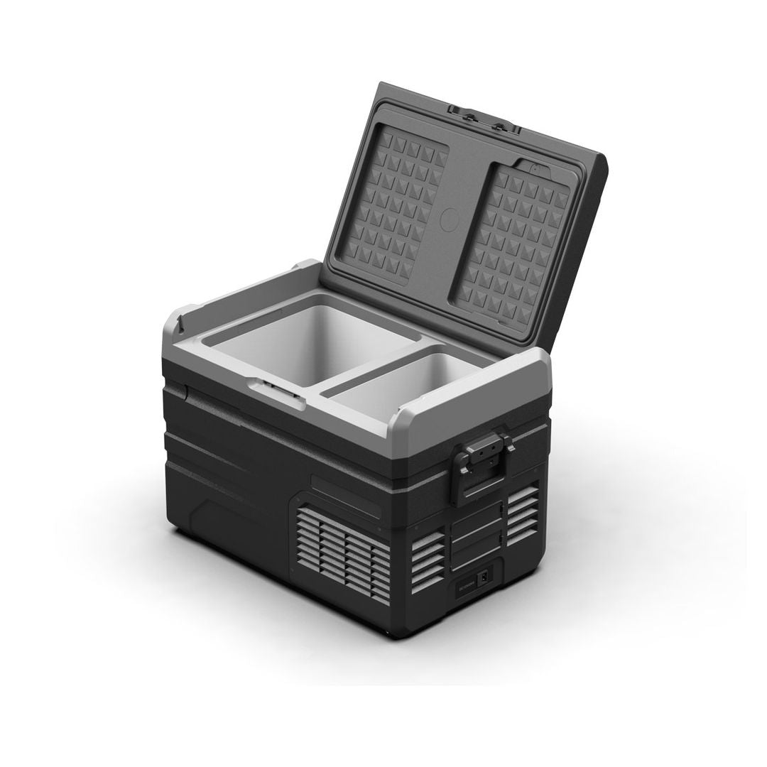 Powerology Small Dual Compartment Fridge and Freezer, Gray