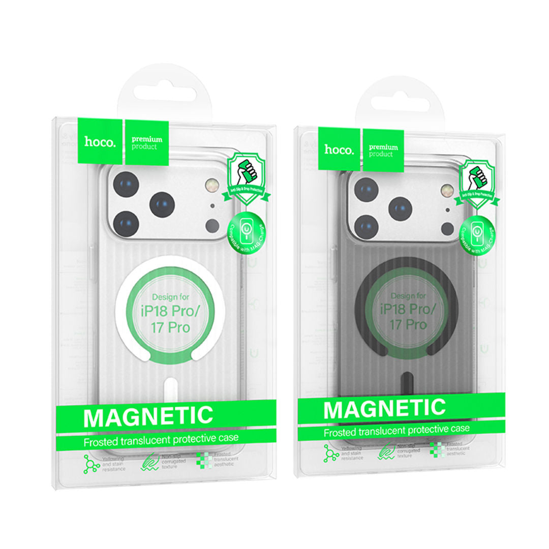 Hoco Fog Magnetic Protective Case for iPhone 18 Pro, iPhone 17 Pro, Matte Semi-Transparent, Anti-Fingerprint