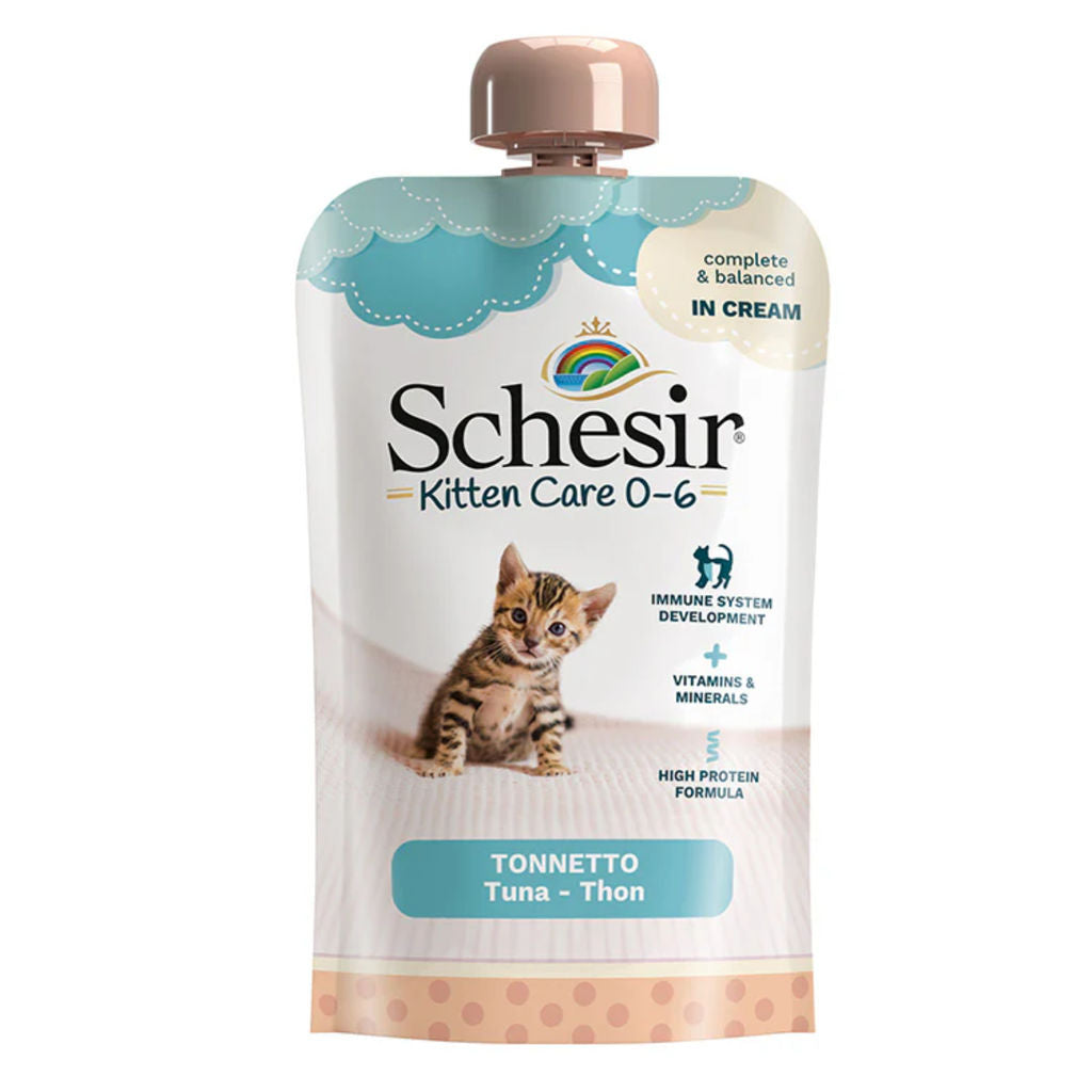 Schesir Kitten Pouch Cream Wet Cat Food, 0–6 Months, Grain-Free, 150gm