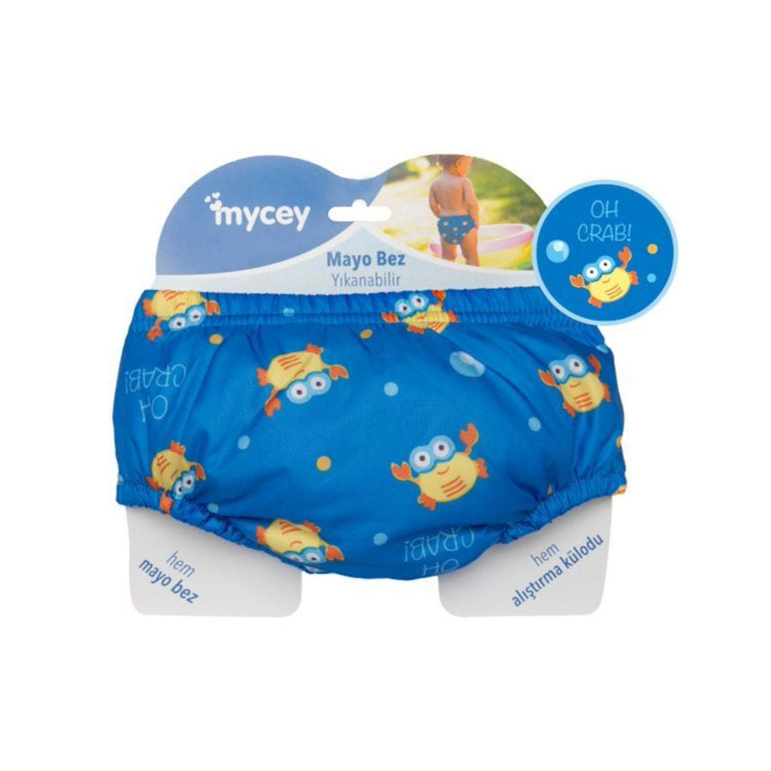 Mycey Swim Diaper, Crab Design, Size M