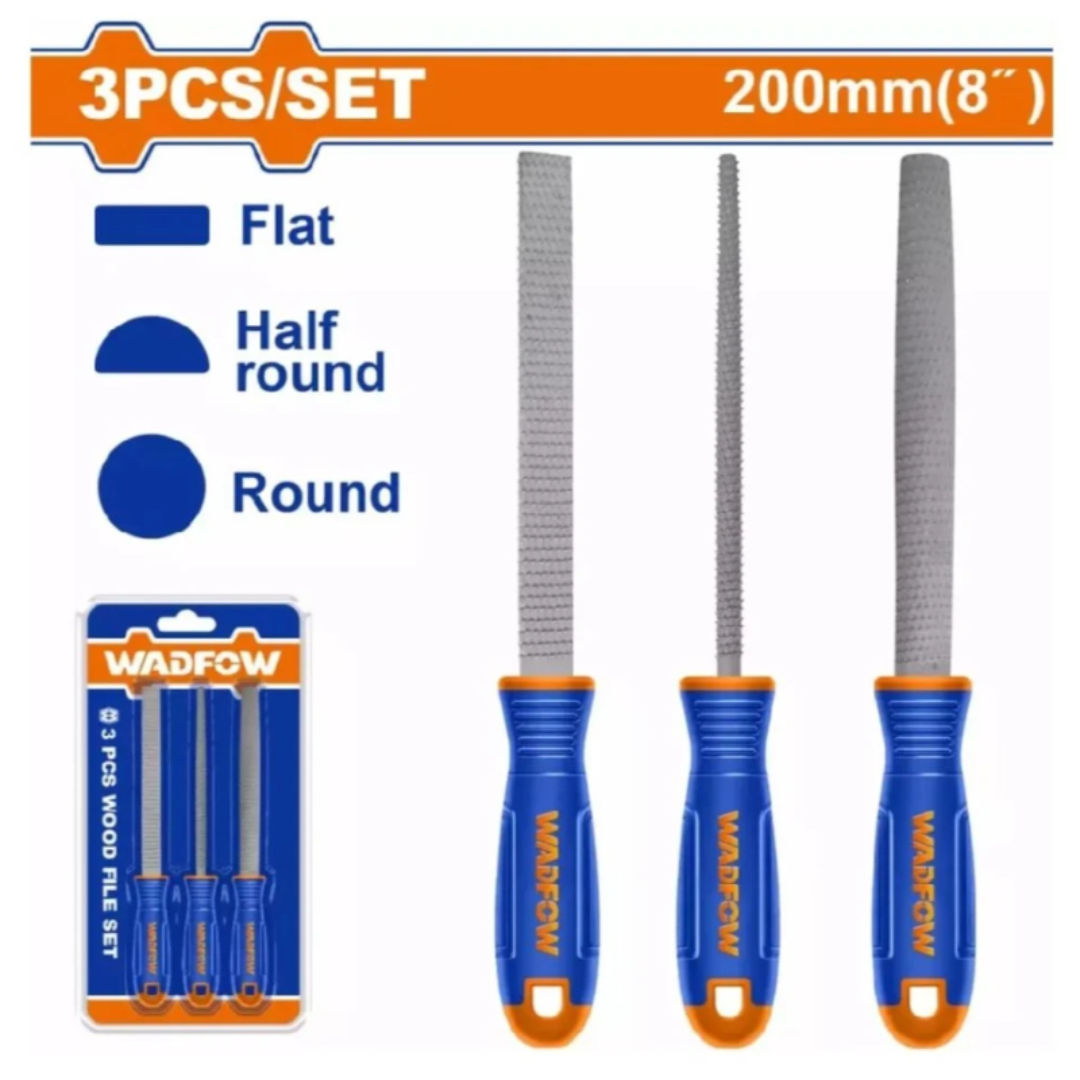 WADFOW 3 Pieces Wood File Set, 200 mm
