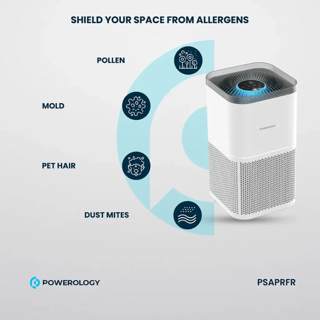 Powerology Smart Air Purifier Eliminate Odor & Smoke, White