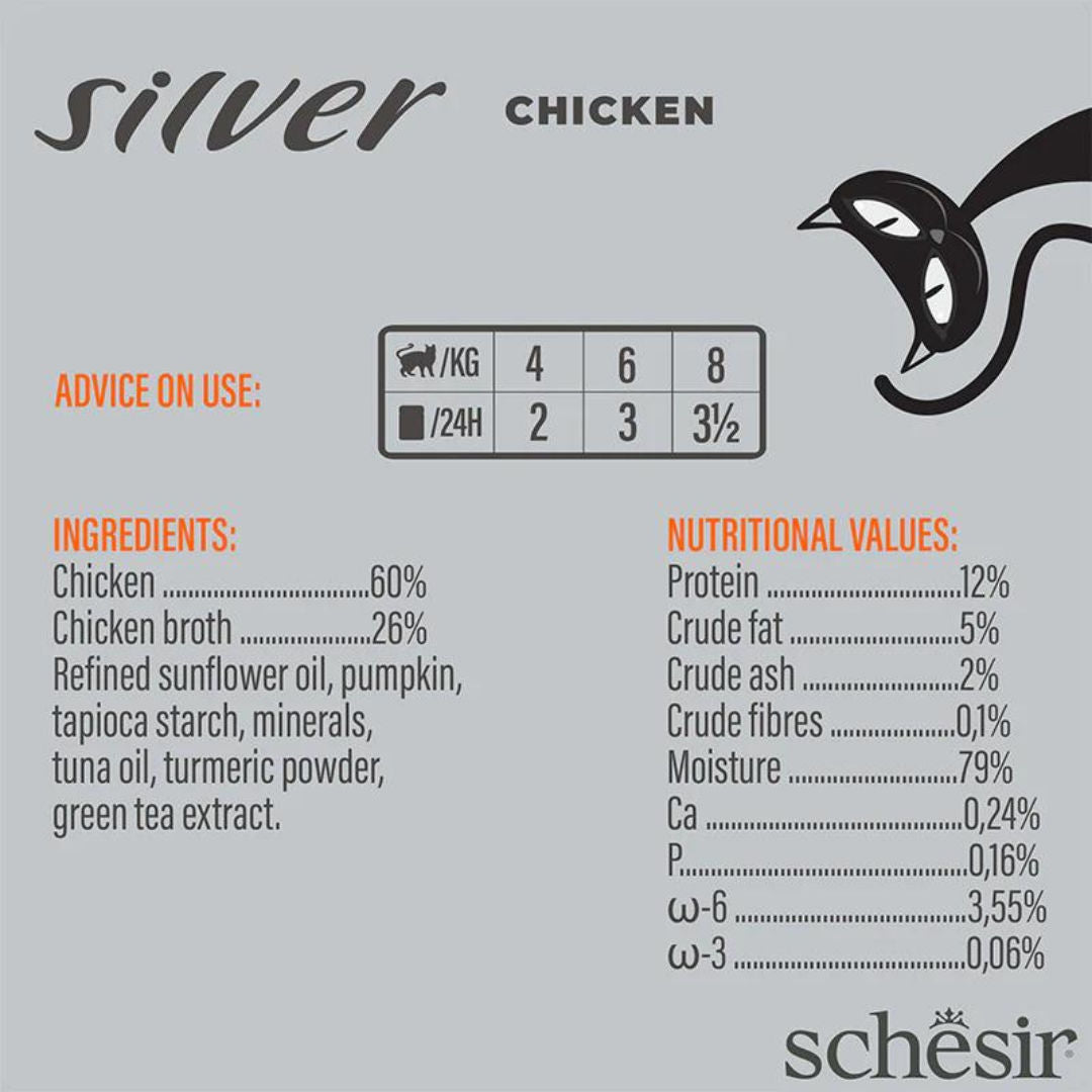 Schesir Silver Senior Cat Wholefood Wet Cat Food, 70gm