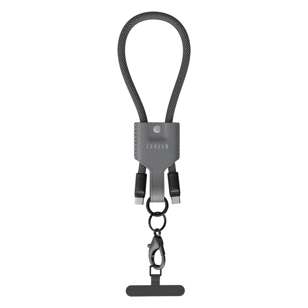Levelo Tugo Type C to Type C 60W Lanyard Cable, Gray