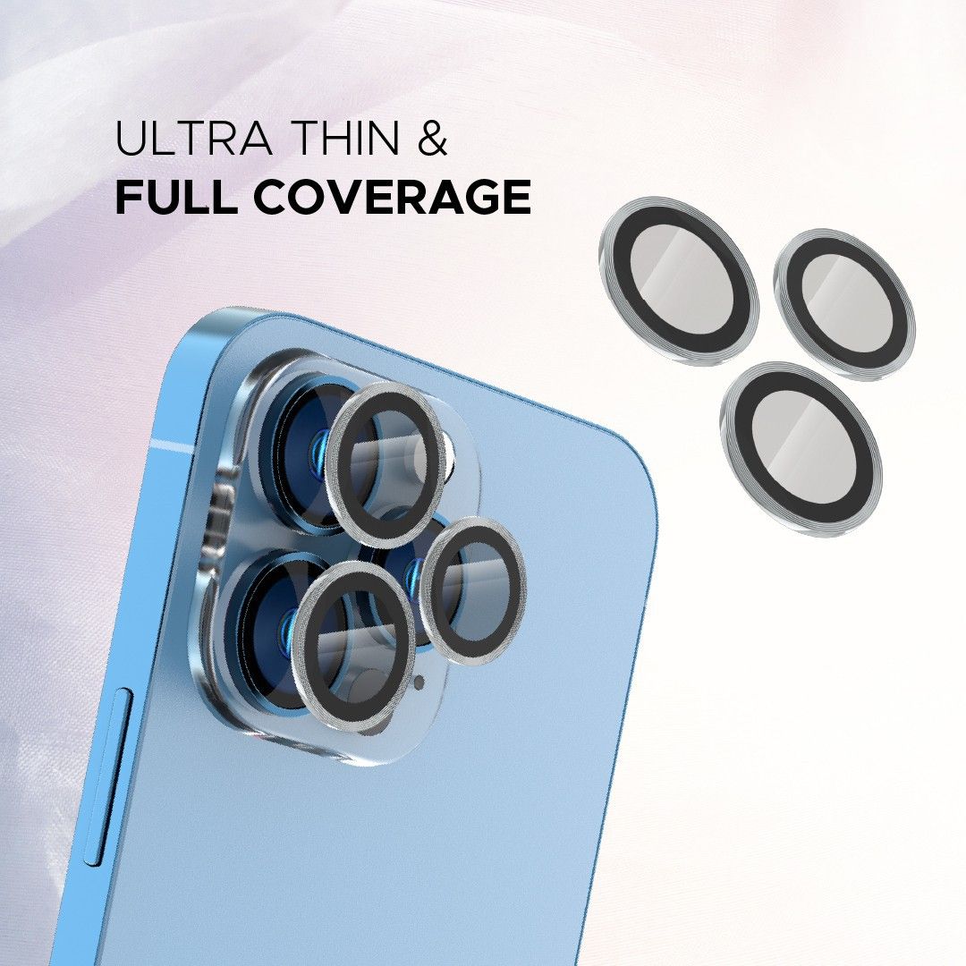 Levelo Lucent Trio Lens Protector For iPhone 13 Pro &  13 Pro Max, Silver