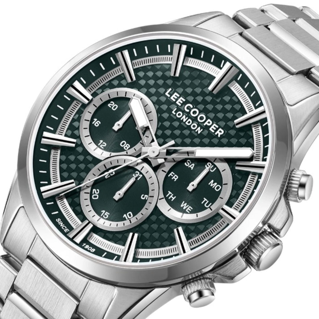Lee Cooper Men's Multi Function Dark Green Dial Watch, LC08049.370