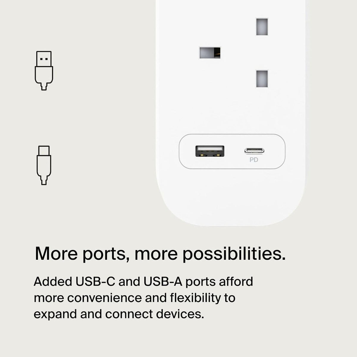 Belkin Outlet Surge Protector, 18W USB-C, USB-A, 2M Cord