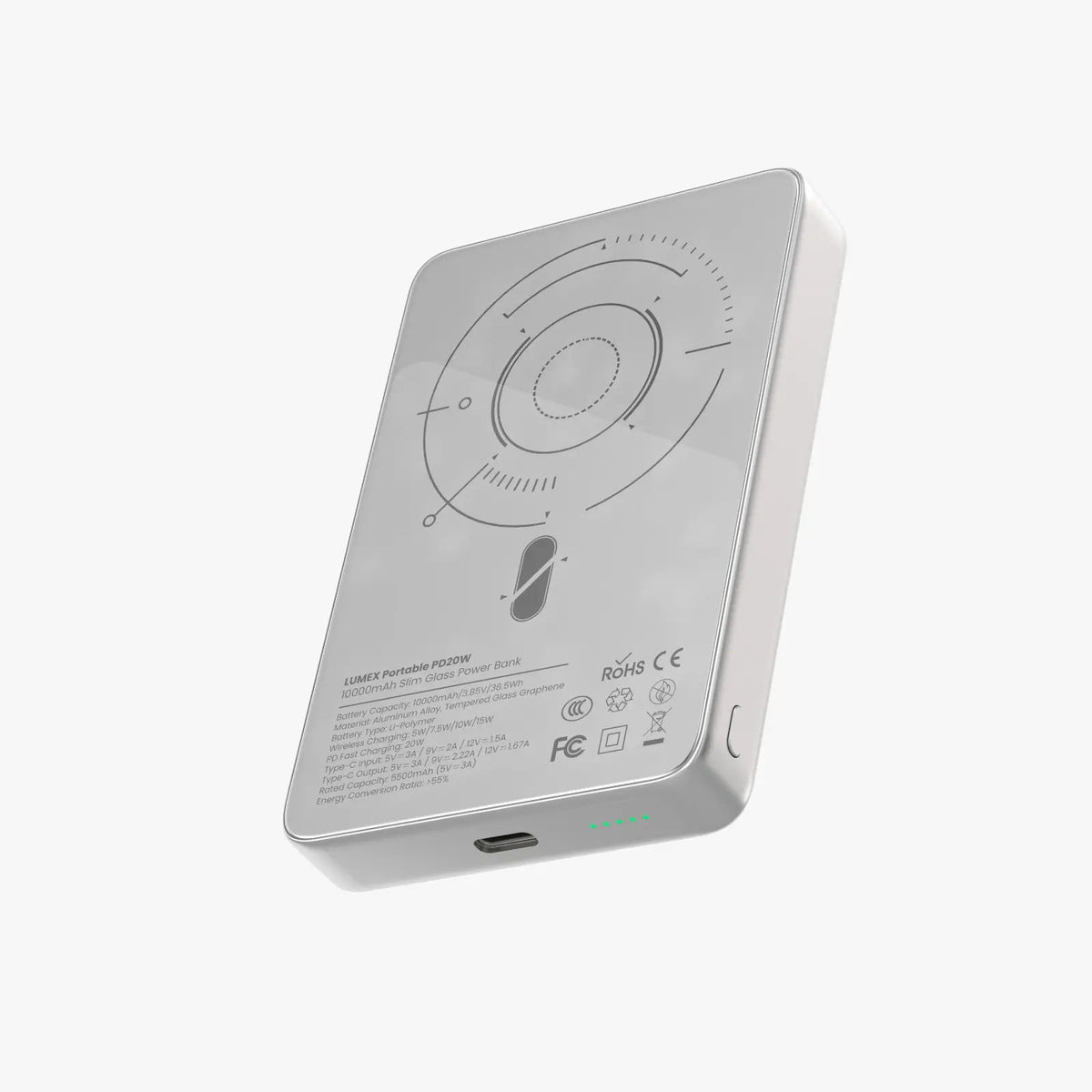 Levelo Lumex Slim Magnetic 10000mAh Power Bank, Lightweight and Travel-Friendly Build
