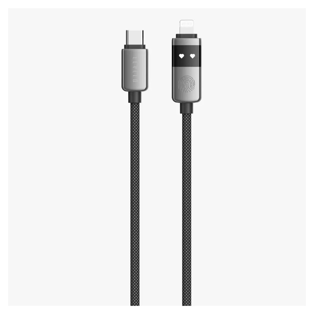 Levelo Auge Smart Charge & Sync Cable USB C To Lightning, Gray