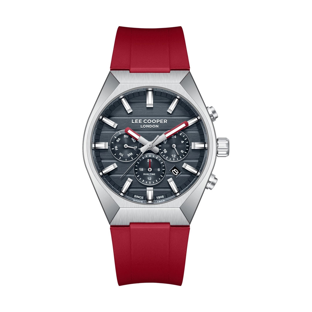 Lee Cooper Men's Multi Function Silicone Strap Watch, LC08388 Series