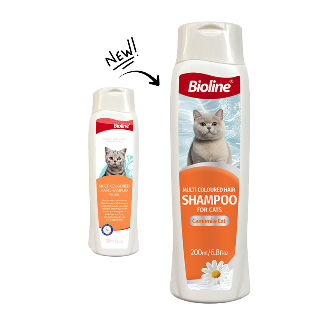 Bioline Multi-Coloured Hair Shampoo For Cats, 200ml