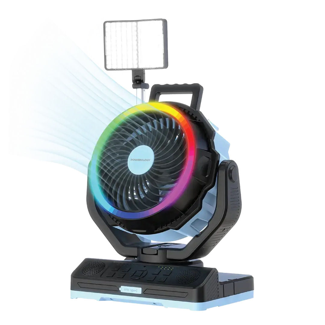 Powerology VentoPower Outdoor 40K Oscillating Fan, Blue/Black