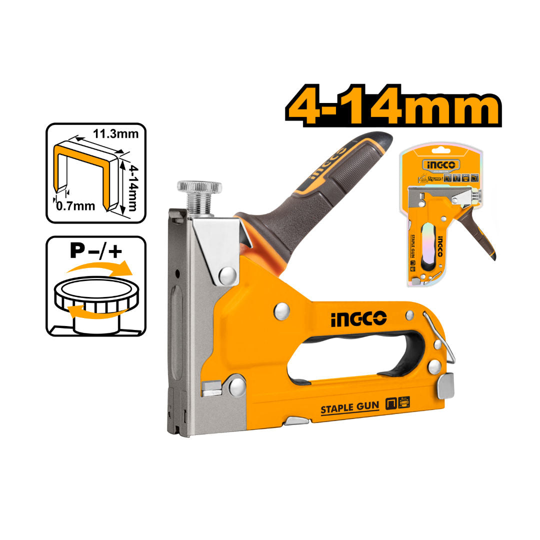 INGCO Staple Gun, Adjustable force, wire 0.7 mm