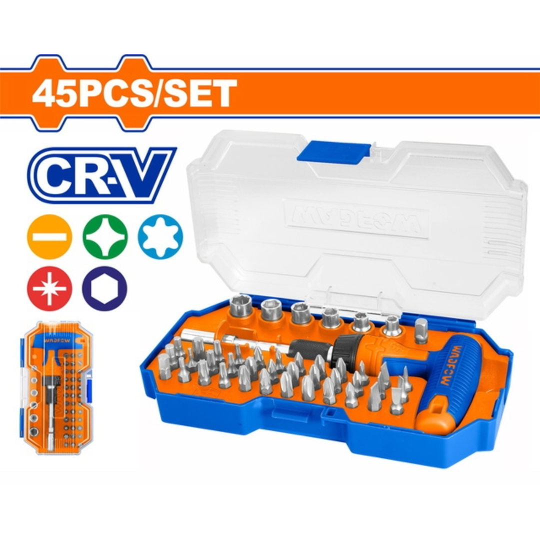 WADFOW 45 Pieces THandle Wrench Screwdriver Set, CRV Bits