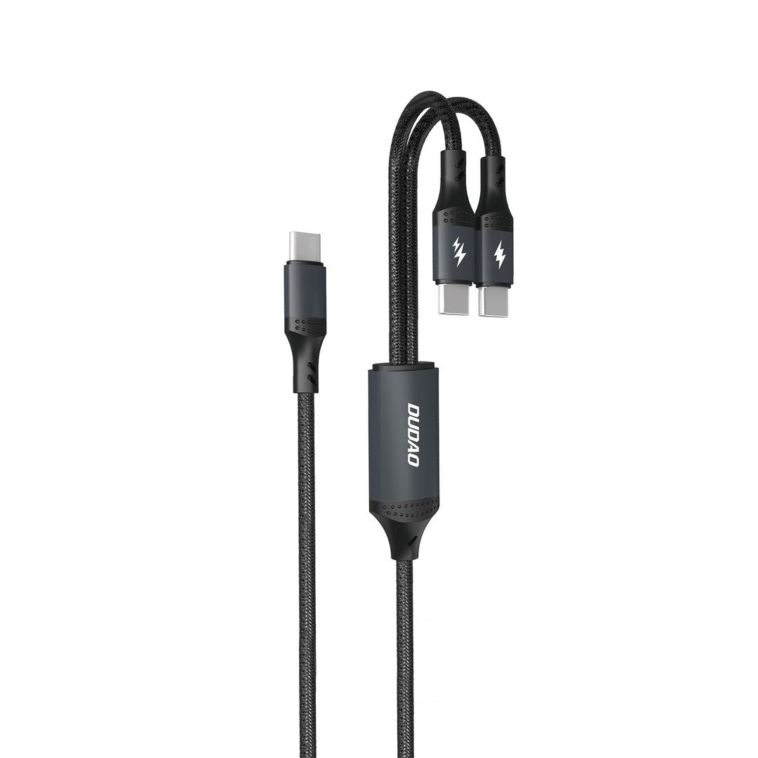 DUDAO L3F-B 2in1 Cable USB-C to 2xUSB-C PD100W, 1.2m, Black