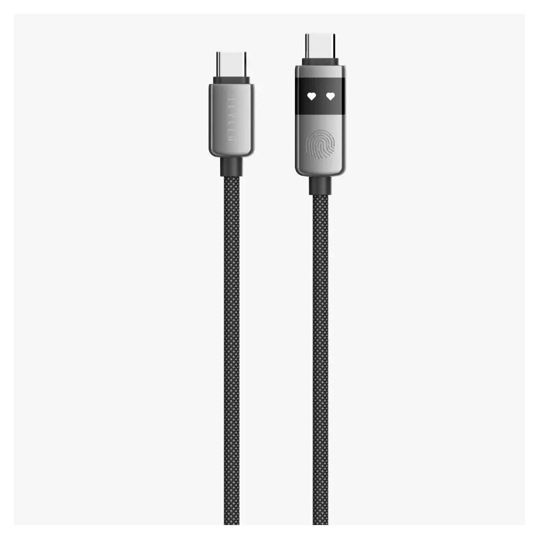 Levelo Auge Smart Charge & Sync Cable USB C To USB C, Gray