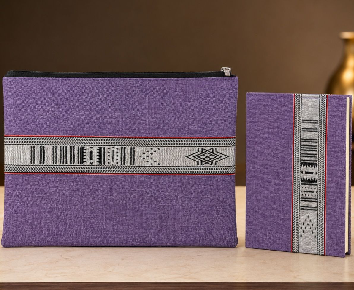 iPad Bag & Notebook Set with Traditional Woven Design, Assorted Colors