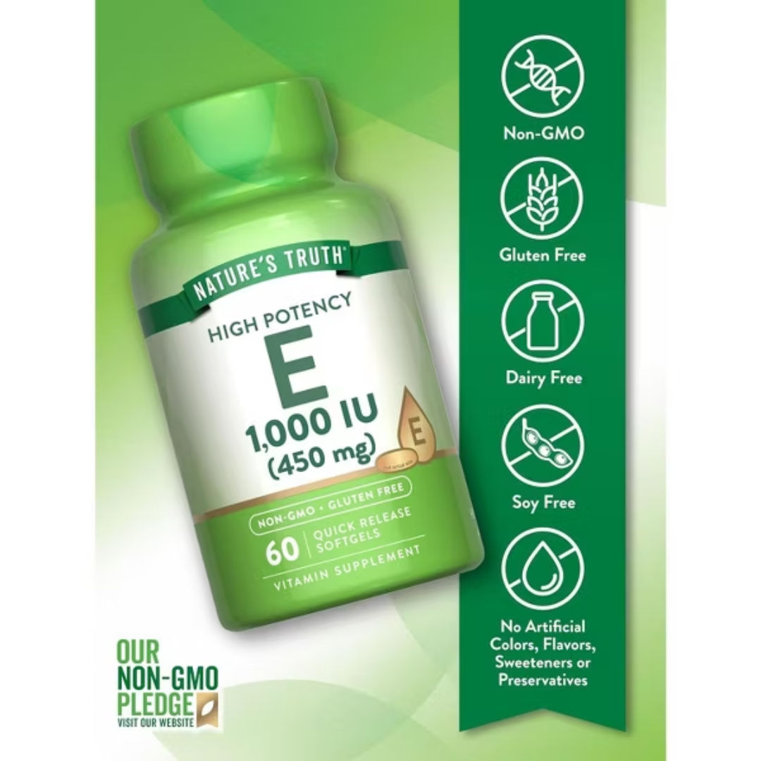 Nature’s Truth Vitamin E Capsules, 1000 IU, 60 Softgels
